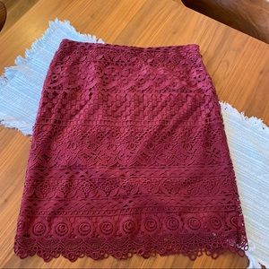 LOFT burgundy pencil skirt, size 12
